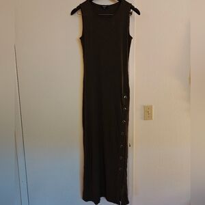 Elegant Dark Green Sleeveless Dress